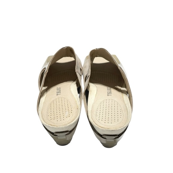 Tsubo Taupe Leather Wedge Slip Ons Womens 8 Lagom Scandi Chic Minimalist Office - Picture 8 of 14